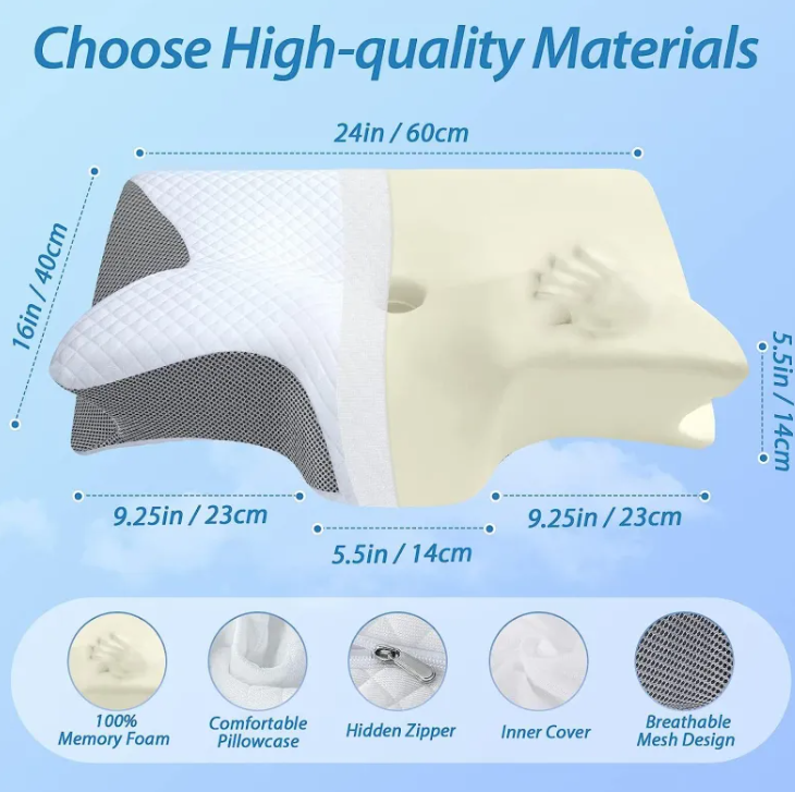 Cervical Memory Foam Pillow — Neck Alignment & Sleep Support