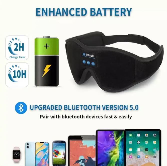 3D Bluetooth Sleep Eye Mask — Total Blackout + HD Audio